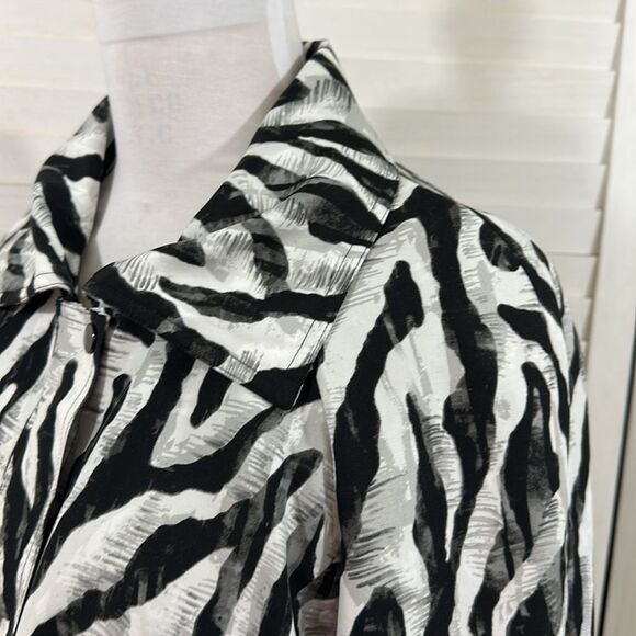 Chico's Jacket Size 3 XL Size 16 Zebra Animal Print - Picture 4 of 15